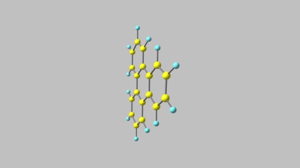 回転トリフェニレン分子構造ビデオ — ストック動画