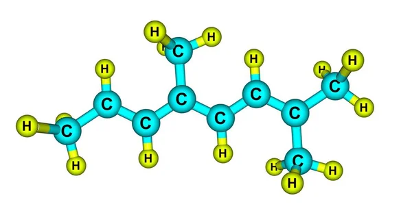 白色に単離されたアロシメン分子構造 — ストック写真