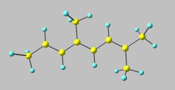Alloocimene moleküler yapısı gri üzerine izole — Stok fotoğraf