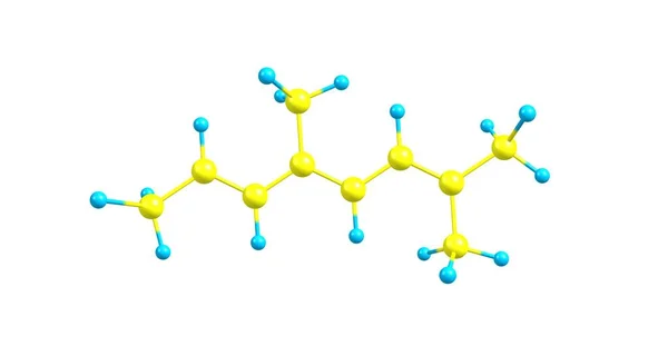 Alloocimene moleculaire structuur geïsoleerd op wit — Stockfoto