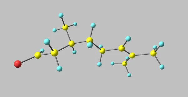 Estrutura molecular citrronelal isolada em cinzento — Fotografia de Stock