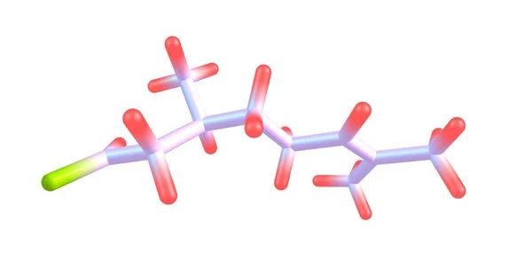 Estrutura molecular citrronelal isolada em branco — Fotografia de Stock