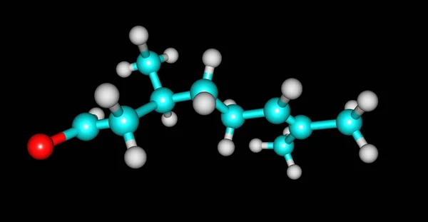 Citronellale Molekülstruktur isoliert auf schwarz — Stockfoto