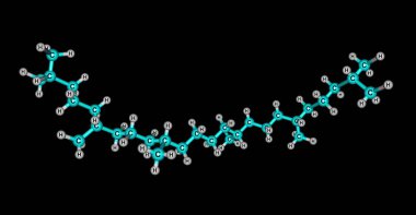 Squalane is a hydrocarbon derived by hydrogenation of squalene. 3d illustration clipart