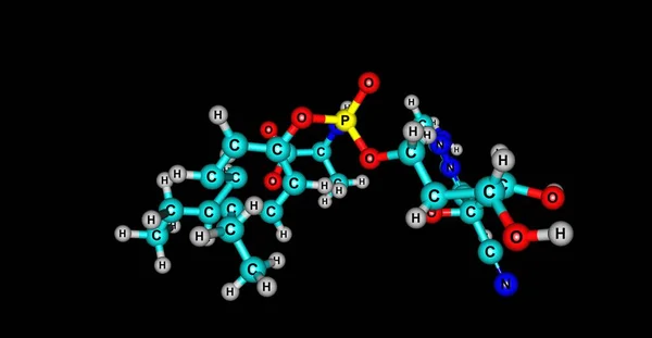 レミデビルは広範な抗ウイルス薬であり Covid 19の特定の治療薬である 3Dイラスト — ストック写真