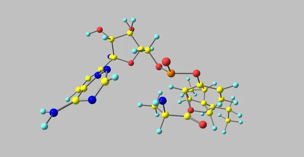 单宁酸是单宁的一种特殊形式 一种多酚 其酸度低的原因是结构中的酚基团很多 3D说明 — 图库照片