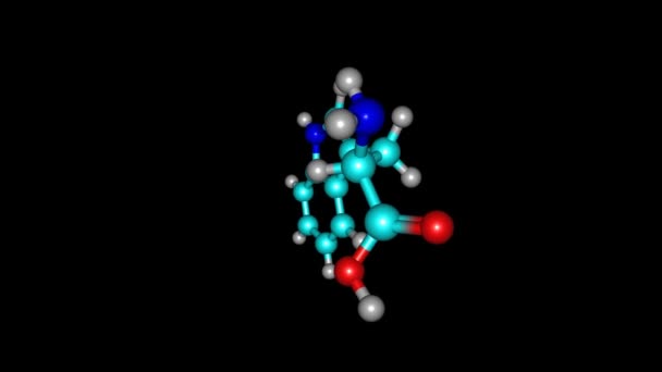 Tryptofaan Aminozuur Molecuul Roterende Video — Stockvideo