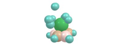Hidrojen depolama sistemi olarak Li cation ve hidrojen molekülleri ile Borazine. 3d illüstrasyon