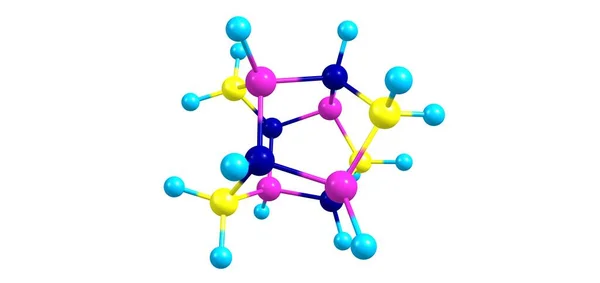 Nano Nitruro Boro Struttura Molecolare Isolata Bianco Illustrazione — Foto Stock