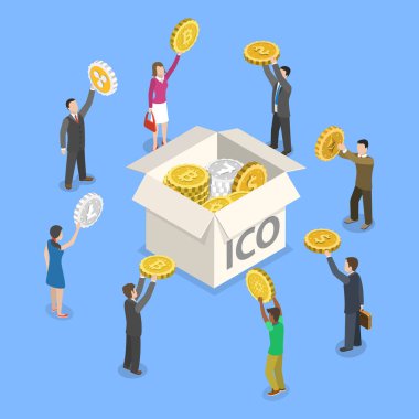 ICO düz izometrik vektör kavramı.