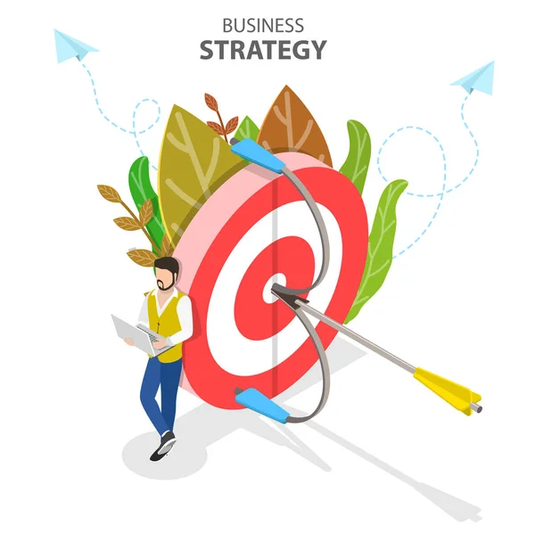Business strategi isometrisk platt vektor konceptuell illustration. — Stock vektor