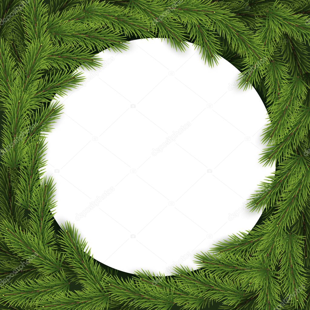 Christmas and New Year typography background with branches.