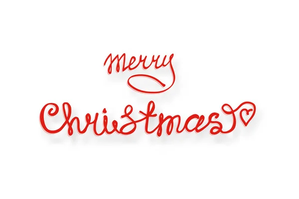 Merry Christmas red hand lettering inscription for winter holiday posters. — Stock Vector