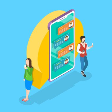 İzometrik düz vektör kavramı için online haberci, telefon sohbet.