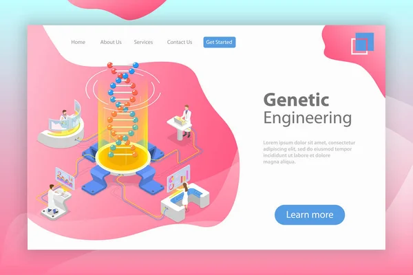 遺伝子工学の等角フラットベクトル概念、Dna 構造の変化. — ストックベクタ