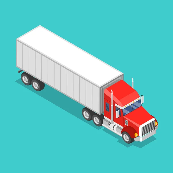 Conceito de vetor plano isométrico de um caminhão de carga . —  Vetores de Stock
