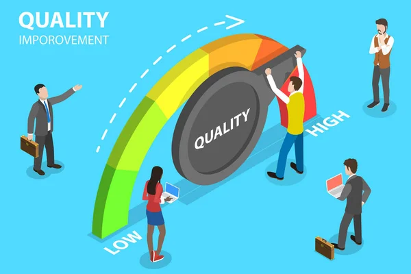 3D Isometric Flat Vector Conceptual Illustration of Quality Management. — Stockový vektor