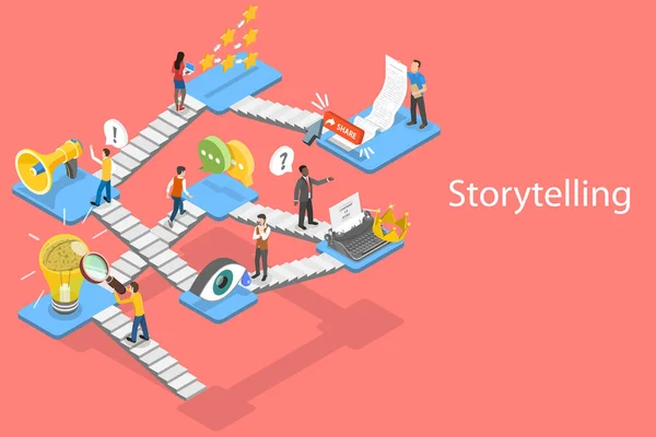 Guia de Contação de Histórias, Escrita de Conteúdo Criativa e Blogging, Marketing Digital. — Vetor de Stock