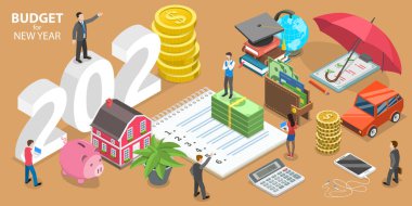 Yeni Yıl için Bütçe, İş veya Aile Finansal Planlaması.