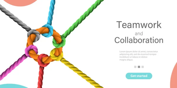 チームワークとコラボレーション。ベクトル概念ランディングページテンプレート. — ストックベクタ