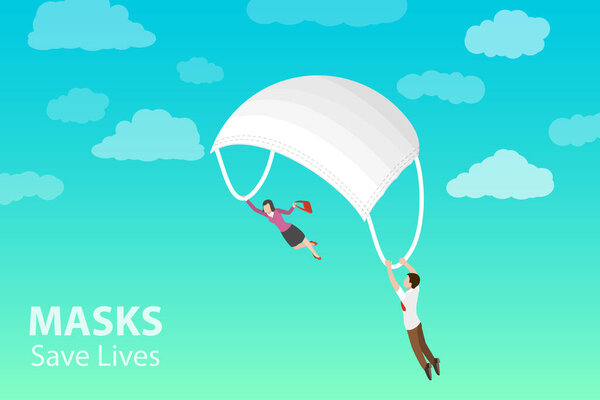 Маска для лица спасает жизни, маски помогают в снижении вирусности COVID-19.