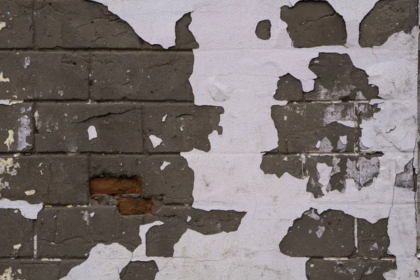 Fondo Vieja Pared Ladrillo Sucio Vintage Con Pelado Yeso Textura — Foto de Stock