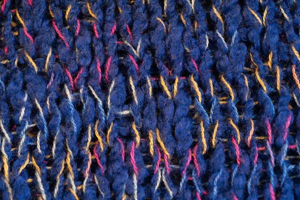 Textura Tejido de punto. Jersey cálido hecho de diferentes colores de yar —  Fotos de Stock