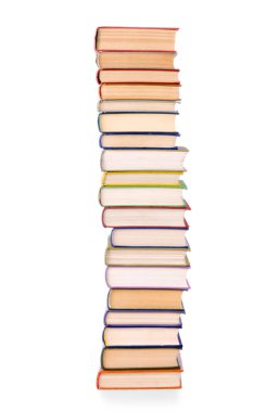 Beyaz izole kitap, büyük bir yığın