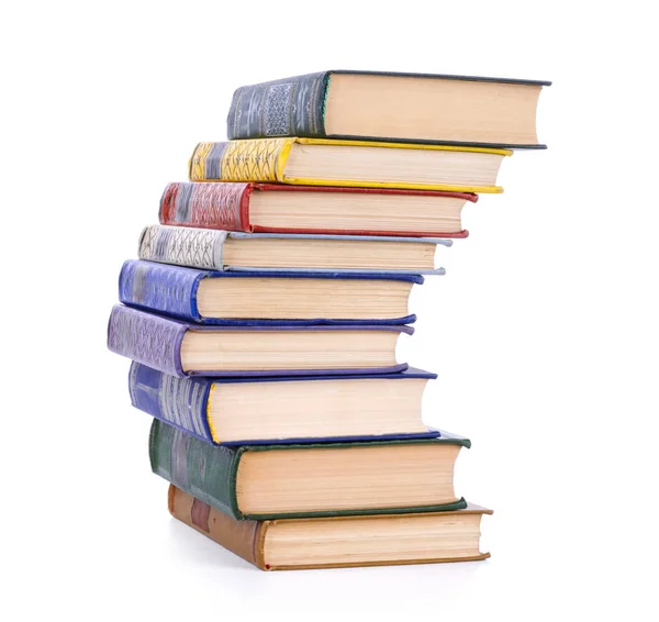 Stack Old Books Isolated White — Stock Photo, Image