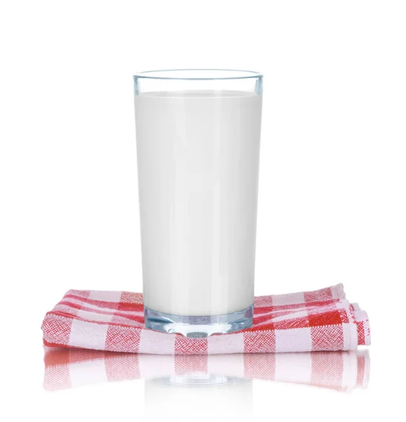 Vaso Leche Aislado Blanco —  Fotos de Stock