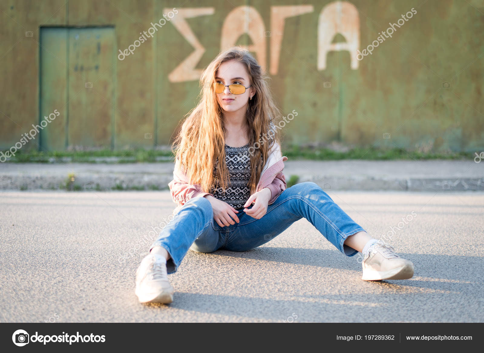 beautiful teenage girl in casual clothes, Stock image