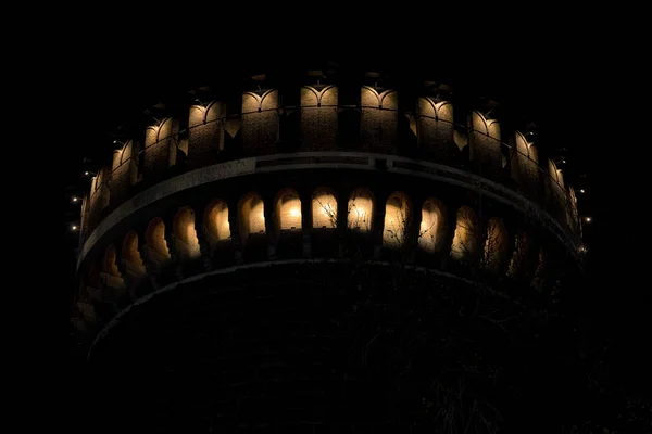 Fotos Nocturnas Del Castello Sforzesco Milán — Foto de Stock