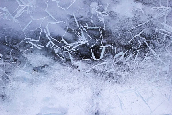 Texture di ghiaccio con crepe — Foto Stock