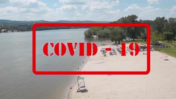 Empty City Sandy Beach Due Coronavirus Covid Virus Self Isolation — Stock Video