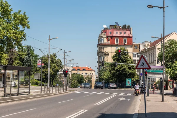 Vista Los Edificios Antiguos Nuevos Capital Serbia Belgrado Con Carreteras — Foto de Stock