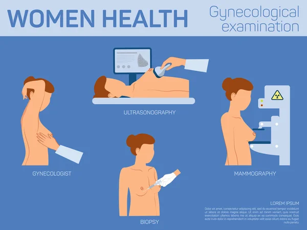 Women Health. Vector Flat Illustration. — Stock Vector