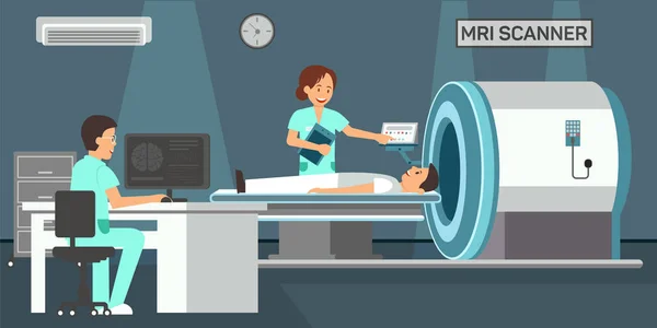 Escáner Mri. Ilustración plana vectorial . — Vector de stock