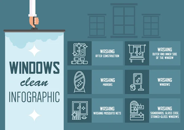 창과 거울 세척. 벡터 일러스트 레이 션. — 스톡 벡터