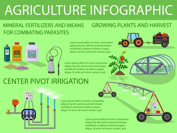 Infografika rolnictwa. Ilustracja wektorowa płaskie. — Wektor stockowy