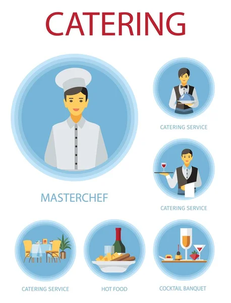 Chef cozinhar conjunto de ilustrações planas —  Vetores de Stock