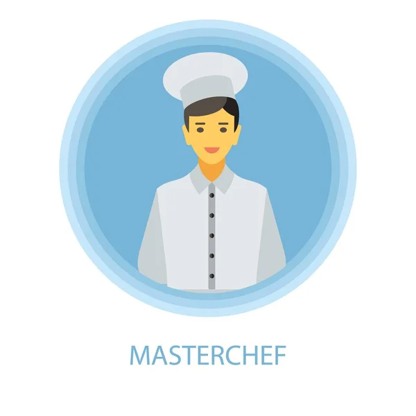 Chef-kok koken platte ontwerp vector teken — Stockvector