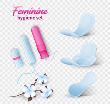 Yumuşak pamuklu hijyenik ped ve tampon.