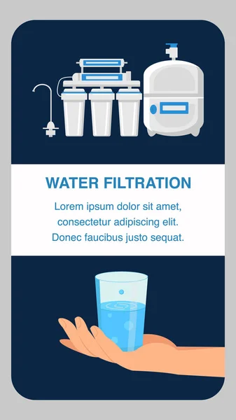 Modèle vectoriel de bannière de site Web de filtration d'eau — Image vectorielle