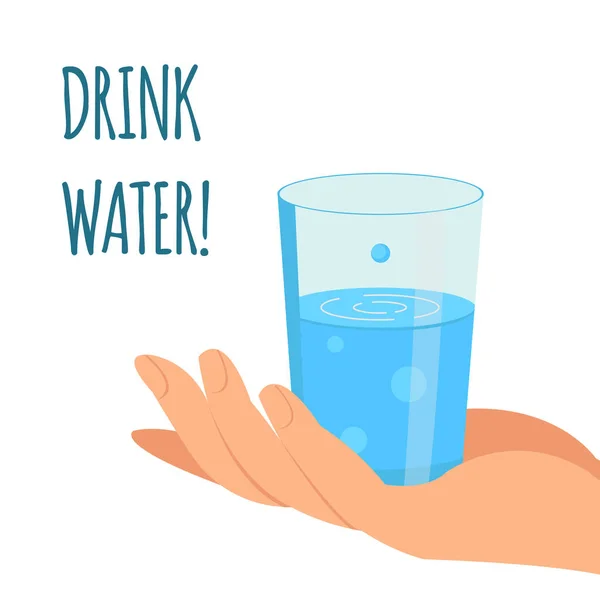 Drink Water Concept platte vectorillustratie — Stockvector