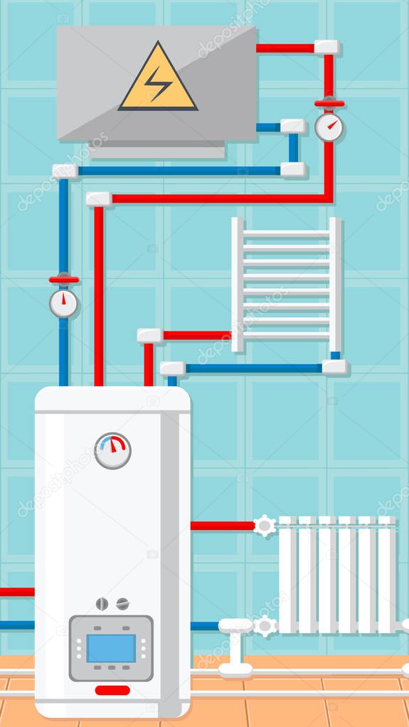 Boiler Room Concept Flat Vector Illustration