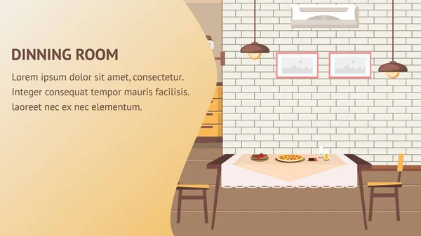 Dining Room Website Vector Banner Template