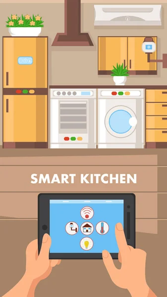 Smart Kitchen Flat Design Vector Illustration