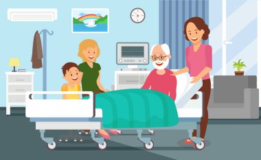 Hastane boşaltma düz vektör çizim