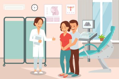 Preganant Women Health Caring Vector Illustration clipart