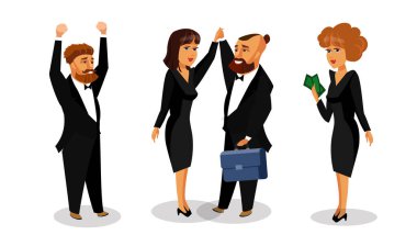 Başarılı iş ortakları illüstrasyon vektör